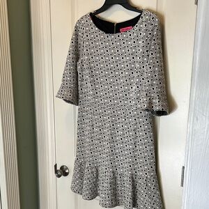 Betsy Johnson Black and White Geometric Dress